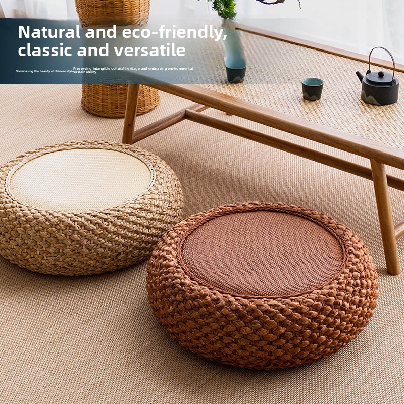 Rattan Round Floor Cushion - T - Meditation Cushion Zafu 评论和价格
